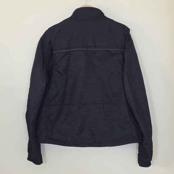 Vtg Harley Davidson Racing Jacket Mens L Black Quilted Detach Lining Pockets Zip - Picture 2 of 16